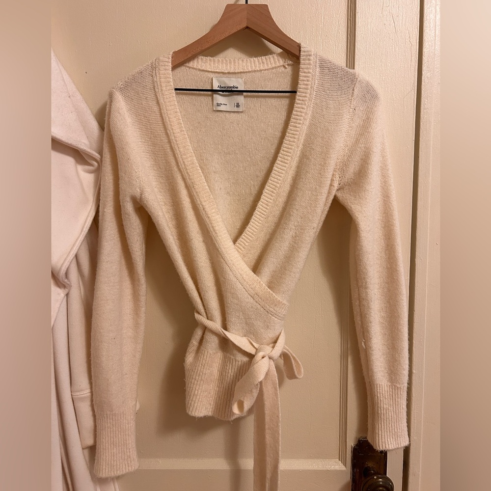Cream Wrap Sweater